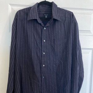 VanHeusen Dress Shirt Button Down Size 18-18.5 XXL Men's